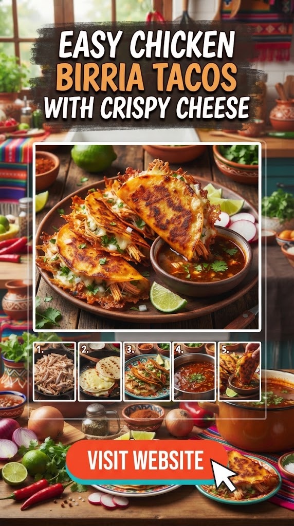 Easy Chicken Birria Tacos With Crispy Cheese