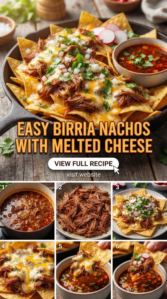 Easy Birria Nachos With Melted Cheese