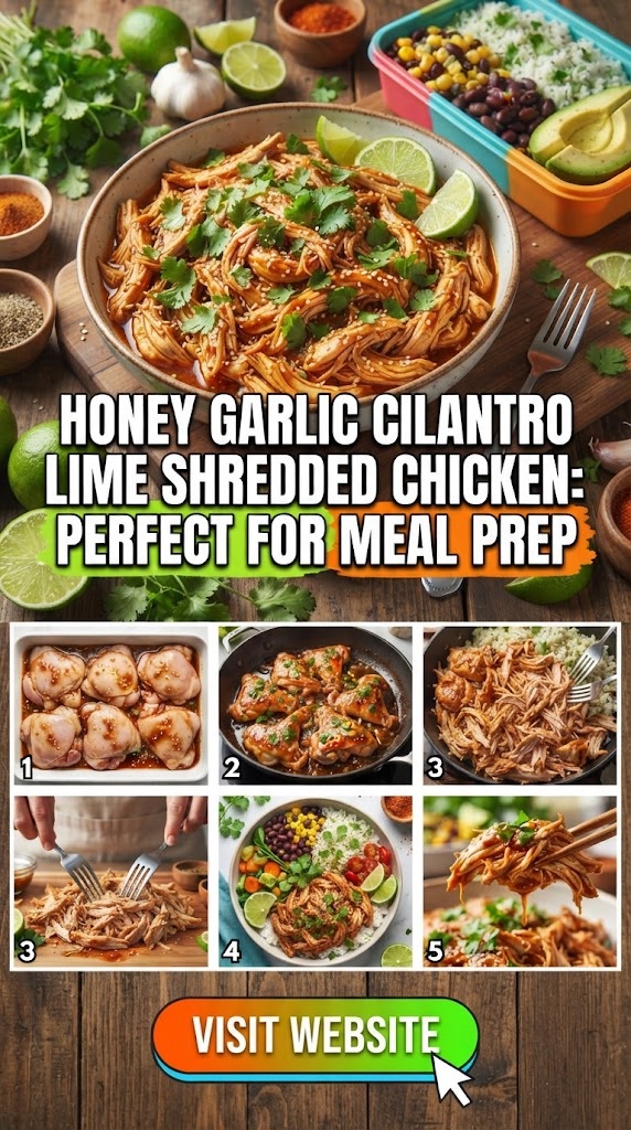 Honey Garlic Cilantro Lime Shredded Chicken: Perfect for Meal Prep