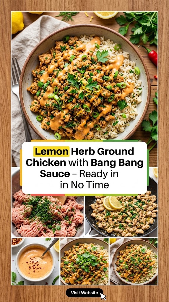 Lemon Herb Ground Chicken with Bang Bang Sauce – Ready in No Time